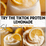 Glass of Frozen Protein Lemonade with fresh lemon slices and creamy Vanilla Protein Shake foam on top. 2026